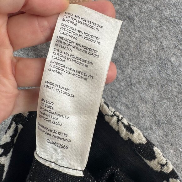 By Anthropologie Flare Pants High Waist Stretch Black White Boho Sz XS - Picture 7 of 13